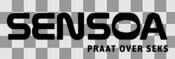 Logo Sensoa met baseline Praat over seks, versie monotoon