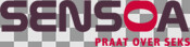 Logo Sensoa met baseline Praat over seks, versie kleur